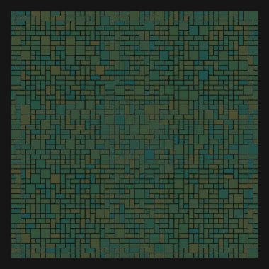 Soyut geometrik desen üretken hesaplama sanatı illüstrasyonu, fayans renk parçalarının taklidi