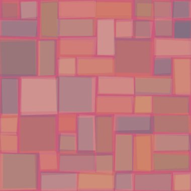 Soyut geometrik desen üretken hesaplama sanatı illüstrasyonu, fayans renk parçalarının taklidi