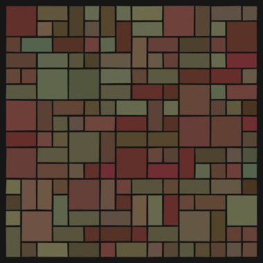 Soyut geometrik desen üretken hesaplama sanatı illüstrasyonu, fayans renk parçalarının taklidi