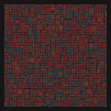 Soyut geometrik desen üretken hesaplama sanatı illüstrasyonu, fayans renk parçalarının taklidi