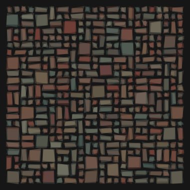 Soyut geometrik desen üretken hesaplama sanatı illüstrasyonu, fayans renk parçalarının taklidi