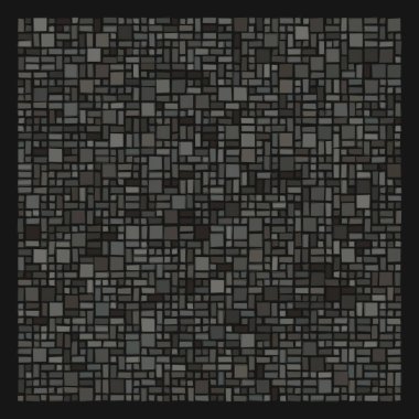 Soyut geometrik desen üretken hesaplama sanatı illüstrasyonu, fayans renk parçalarının taklidi