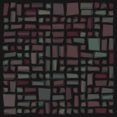 Soyut geometrik desen üretken hesaplama sanatı illüstrasyonu, fayans renk parçalarının taklidi