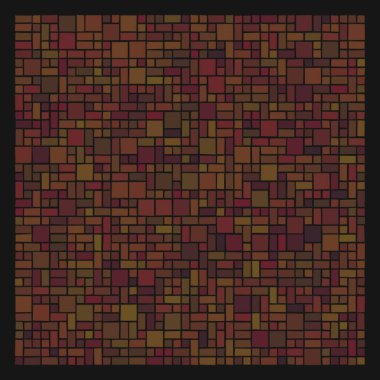 Soyut geometrik desen üretken hesaplama sanatı illüstrasyonu, fayans renk parçalarının taklidi