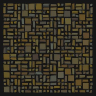 Soyut geometrik desen üretken hesaplama sanatı illüstrasyonu, fayans renk parçalarının taklidi