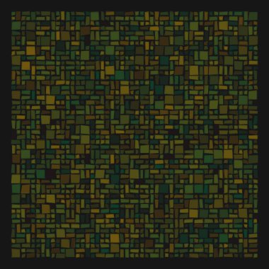 Soyut geometrik desen üretken hesaplama sanatı illüstrasyonu, fayans renk parçalarının taklidi