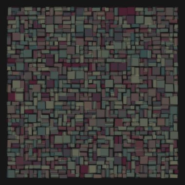 Soyut geometrik desen üretken hesaplama sanatı illüstrasyonu, fayans renk parçalarının taklidi