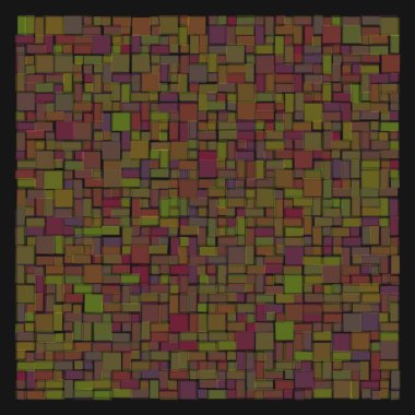 Soyut geometrik desen üretken hesaplama sanatı illüstrasyonu, fayans renk parçalarının taklidi