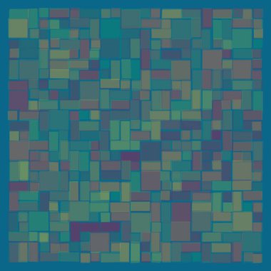 Soyut geometrik desen üretken hesaplama sanatı illüstrasyonu, fayans renk parçalarının taklidi