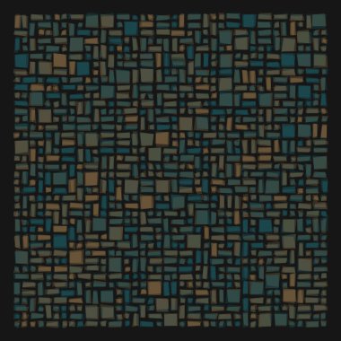Soyut geometrik desen üretken hesaplama sanatı illüstrasyonu, fayans renk parçalarının taklidi