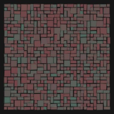 Soyut geometrik desen üretken hesaplama sanatı illüstrasyonu, fayans renk parçalarının taklidi