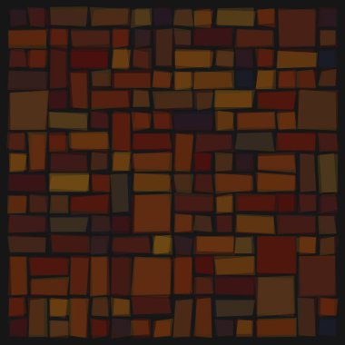 Soyut geometrik desen üretken hesaplama sanatı illüstrasyonu, fayans renk parçalarının taklidi