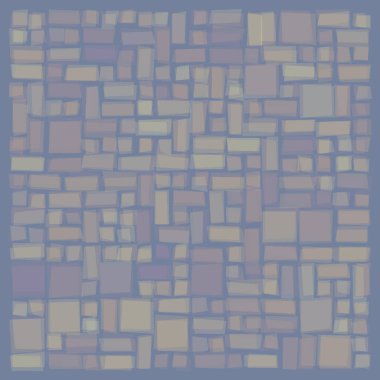 Soyut geometrik desen üretken hesaplama sanatı illüstrasyonu, fayans renk parçalarının taklidi