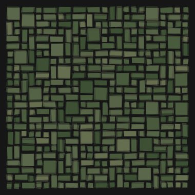 Soyut geometrik desen üretken hesaplama sanatı illüstrasyonu, fayans renk parçalarının taklidi