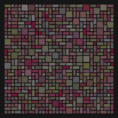 Soyut geometrik desen üretken hesaplama sanatı illüstrasyonu, fayans renk parçalarının taklidi