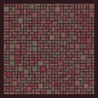 Soyut geometrik desen üretken hesaplama sanatı illüstrasyonu, fayans renk parçalarının taklidi