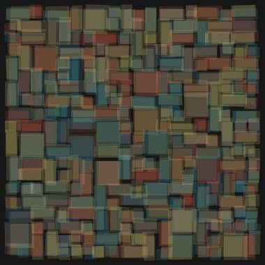 Soyut geometrik desen üretken hesaplama sanatı illüstrasyonu, fayans renk parçalarının taklidi