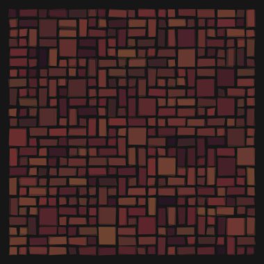 Soyut geometrik desen üretken hesaplama sanatı illüstrasyonu, fayans renk parçalarının taklidi