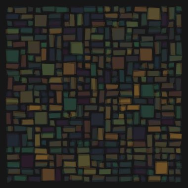 Soyut geometrik desen üretken hesaplama sanatı illüstrasyonu, fayans renk parçalarının taklidi