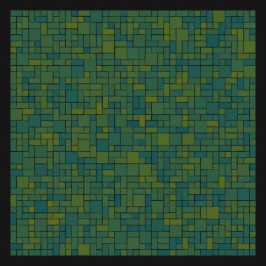 Soyut geometrik desen üretken hesaplama sanatı illüstrasyonu, fayans renk parçalarının taklidi