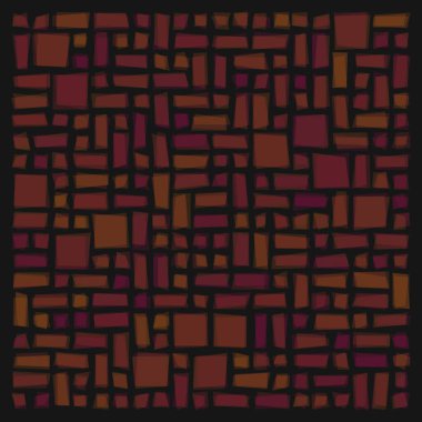 Soyut geometrik desen üretken hesaplama sanatı illüstrasyonu, fayans renk parçalarının taklidi