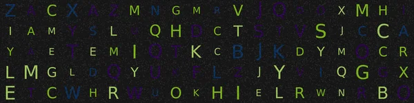 Buchstaben Verschiedener Größe Des Englischen Alphabets Zufälliger Reihenfolge Auf Dunklem — Stockvektor