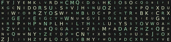 Various Size Letters English Alphabet Random Order Dark Background Creative — Stock Vector