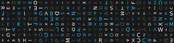 Verschillende Grootte Letters Van Het Engels Alfabet Willekeurige Volgorde Donkere — Stockvector