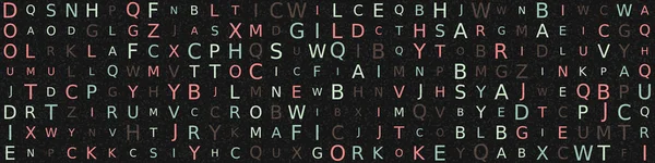 Various Size Letters English Alphabet Random Order Dark Background Creative — Stock Vector