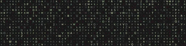 Buchstaben Verschiedener Größe Des Englischen Alphabets Zufälliger Reihenfolge Auf Dunklem — Stockvektor