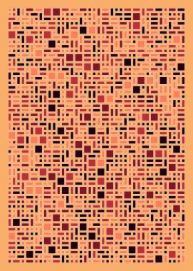 Renkli geometrik arkaplan, küçük boyutlu kareler ve dikdörtgenler. Vektör illüstrasyonu