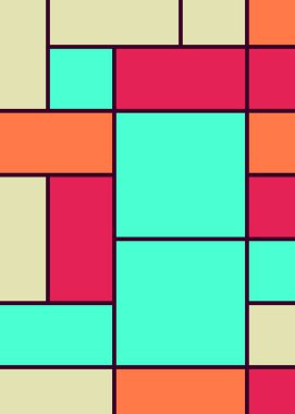 Büyük boyutlu dikdörtgenli renkli geometrik arkaplan. Vektör illüstrasyonu