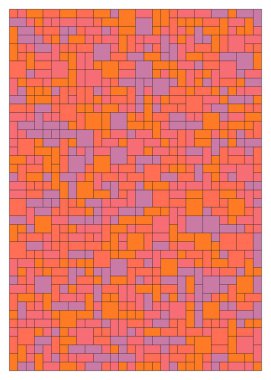 Renkli geometrik arkaplan, küçük boyutlu kareler ve dikdörtgenler. Vektör illüstrasyonu