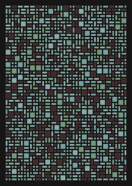 Renkli geometrik arkaplan, küçük boyutlu kareler ve dikdörtgenler. Vektör illüstrasyonu