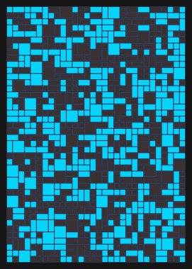 Renkli geometrik arkaplan, küçük boyutlu kareler ve dikdörtgenler. Vektör illüstrasyonu