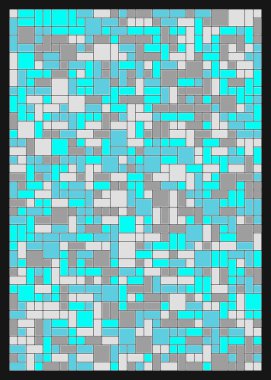 Renkli geometrik arkaplan, küçük boyutlu kareler ve dikdörtgenler. Vektör illüstrasyonu