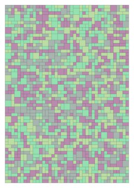 Renkli geometrik arkaplan, küçük boyutlu kareler ve dikdörtgenler. Vektör illüstrasyonu