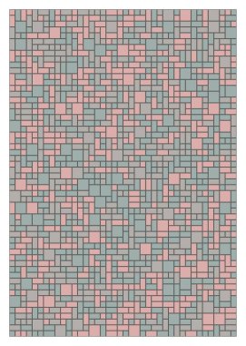 Renkli geometrik arkaplan, küçük boyutlu kareler ve dikdörtgenler. Vektör illüstrasyonu