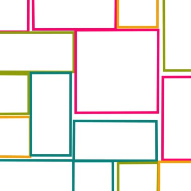 Dengeli kareler, kalıpsal üretken hesaplama, vektör illüstrasyonu