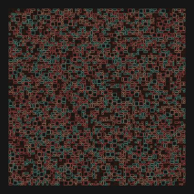 Dengeli kareler, kalıpsal üretken hesaplama, vektör illüstrasyonu