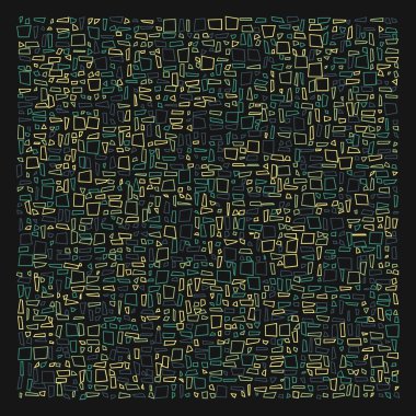 Dengeli kareler, kalıpsal üretken hesaplama, vektör illüstrasyonu