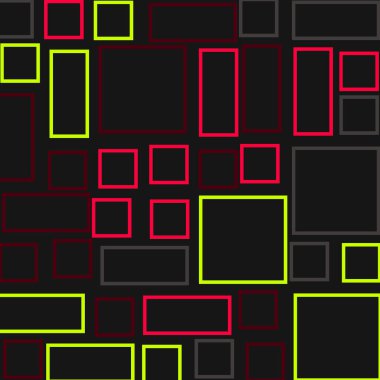 Dengeli kareler, kalıpsal üretken hesaplama, vektör illüstrasyonu