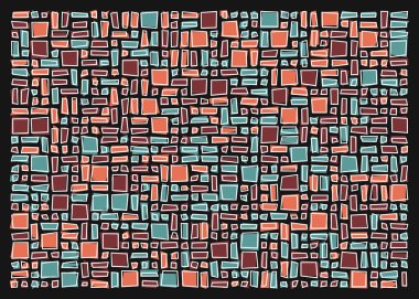 Renkli dikdörtgenlerle soyut geometrik arkaplan. Vektör illüstrasyonu