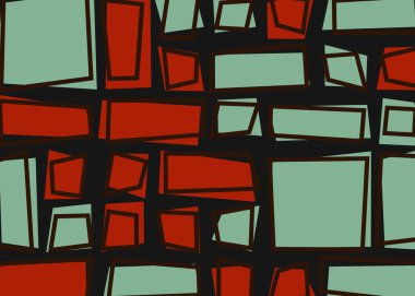 Renkli dikdörtgenlerle soyut geometrik arkaplan. Vektör illüstrasyonu