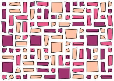 Renkli dikdörtgenlerle soyut geometrik arkaplan. Vektör illüstrasyonu