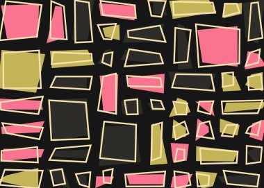 Renkli dikdörtgenlerle soyut geometrik arkaplan. Vektör illüstrasyonu