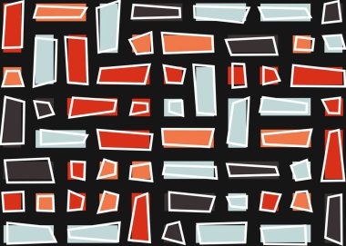 Renkli dikdörtgenlerle soyut geometrik arkaplan. Vektör illüstrasyonu