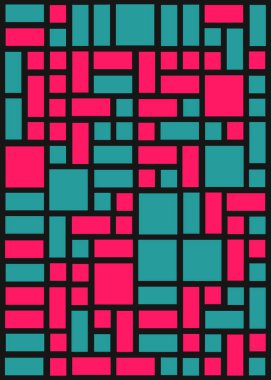 Ofset Quads üretken sanat arka planı, vektör illüstrasyonu