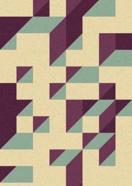 Soyut geometrik arkaplan. Edward Zajecs 2. Cubo 'nun 1971' deki uygulaması. Esasen 8 taştan oluşan bir Truchet fayans seti ve yerleştirme sanatı illüstrasyonu için kurallar 