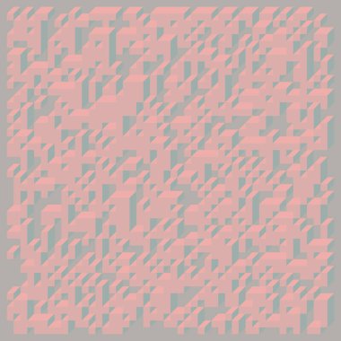 Soyut geometrik arkaplan. Edward Zajecs 2. Cubo 'nun 1971' deki uygulaması. Esasen 8 taştan oluşan bir Truchet fayans seti ve yerleştirme sanatı illüstrasyonu için kurallar 